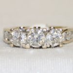 White Gold Three Stone Diamond Engagement Ring - 3.02ct. TW