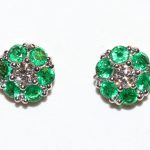 Emerald and Diamond Cluster Earrings