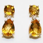 Citrine and Diamond Drop Earrings