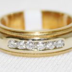 Jabel Diamond Beaded Edge Wedding Band