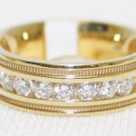 Diamond Wedding Band with Milgrain Finish