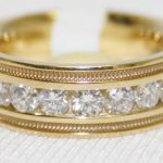 Diamond Wedding Band with Milgrain Finish