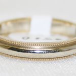 Two Tone Beaded Edge Wedding Band