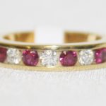 Channel Set Ruby and Diamond Ring