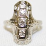 White Gold Art Deco Diamond Ring - 0.40ct