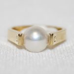 8mm Cultured Pearl Yellow Gold Ring