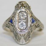 Art Deco Diamond and Sapphire Ring