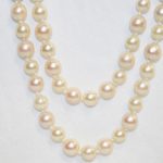 Double Strand Pearl Necklace with White Gold Clasp