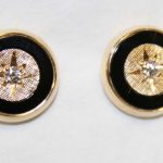 Yellow Gold Onyx and Diamond Earrings