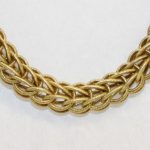 Green Gold Textured Round Link Chain