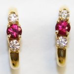Ruby and Diamond J-Hoop Earrings
