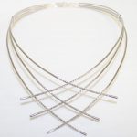 Cleo Flexible Crossover Necklace White Gold