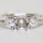 White Gold Three Stone Diamond Semi-Mount - 0.41ct. TW
