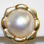 Yellow Gold Mabe Pearl Earrings