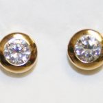 Yellow Gold CZ Studs