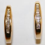 Yellow Gold Diamond Huggie Earrings