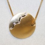 Two Tone Diamond Disc Pendant