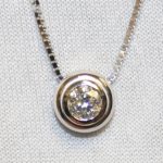 White Gold Bezel Set Diamond Pendant - 0.44ct.