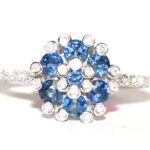 Sapphire and Diamond Cluster Ring