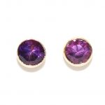 5mm Amethyst Stud Earrings Yellow Gold