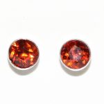 5mm Citrine Stud Earrings White Gold