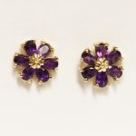 Amethyst Flower Earrings