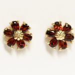 Garnet Flower Earrings