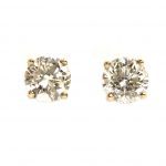 White Gold Round Brilliant Cut Diamond Stud Earrings - 2.95ct. TW