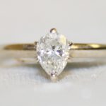 White Gold Pear Shaped Diamond Engagement Ring - 0.50ct.