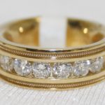Diamond Wedding Band with Milgrain Finish