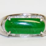 White Gold Jadeite and Diamond Ring