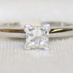 White Gold Princess Cut Diamond Solitaire Ring - 0.57ct.