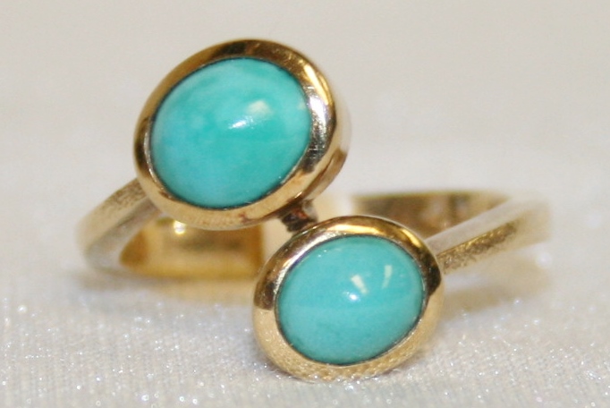Turquoise Bypass Style Ring - Pearson's Jewelry