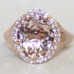 Vianna Brasil Pink Amethyst Rose Gold Vermeil Halo Ring