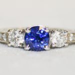 Sapphire and Diamond Three Stone Ring