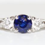 Citra Sapphire and Diamond Three Stone Ring - 1.06ct