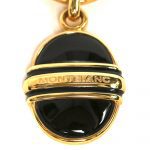 Montblanc Oval Black Onyx Key Ring Sterling Silver Gold Vermeil
