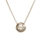 White Gold Diamond Solitaire Necklace - 0.66 ct.