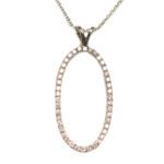 Large Diamond Oval Pendant - 0.57ct TW