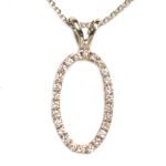 Small Oval Diamond Necklace - 0.30 ct.