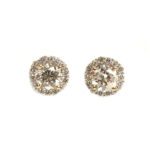 White Gold Diamond Halo Earrings - 2.00 ct TW
