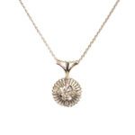 White Gold Diamond Solitaire Pendant - 0.30ct.
