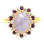 Jadeite Amethyst and Diamond Ring