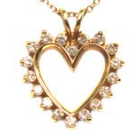 Yellow Gold Diamond Heart Necklace - 0.86ct TW