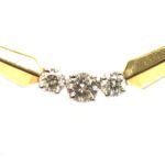Yellow Gold Three Stone Diamond Necklace - 0.98 ct TW