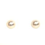 White Gold 5.5-6.0 mm Round Cultured Pearl Earrings