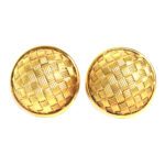Yellow Gold Woven Dome Earrings