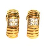 Yellow Gold Diamond J Hoops - 0.28ct TW