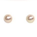 White Gold Cultured Pearl Stud Earrings
