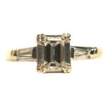 Vintage Emerald Cut Three Stone Diamond Ring - 0.81ct. tw